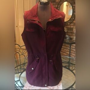 American Rag Wine Colored Anorak Style Utility Cargo Vest.